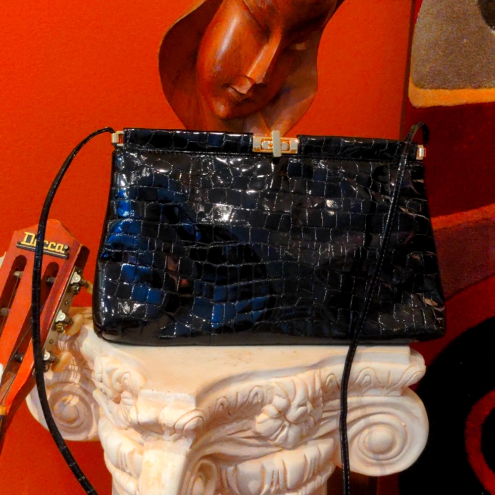 Black Valerie Jean Leather Dressy Bag - Picture 2 of 11